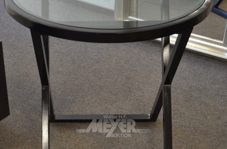 Paar Beistell-Lampentische, schwarz