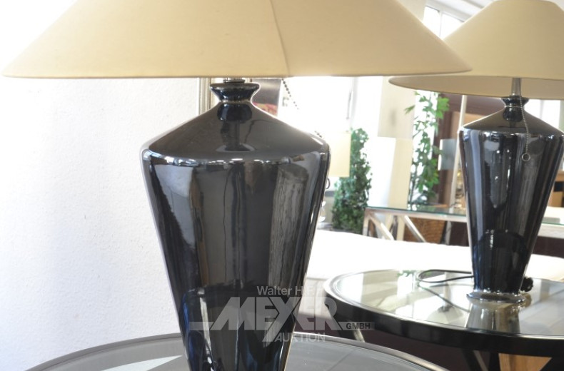 Paar Tisch-Vasenlampen, Porzellanfuß