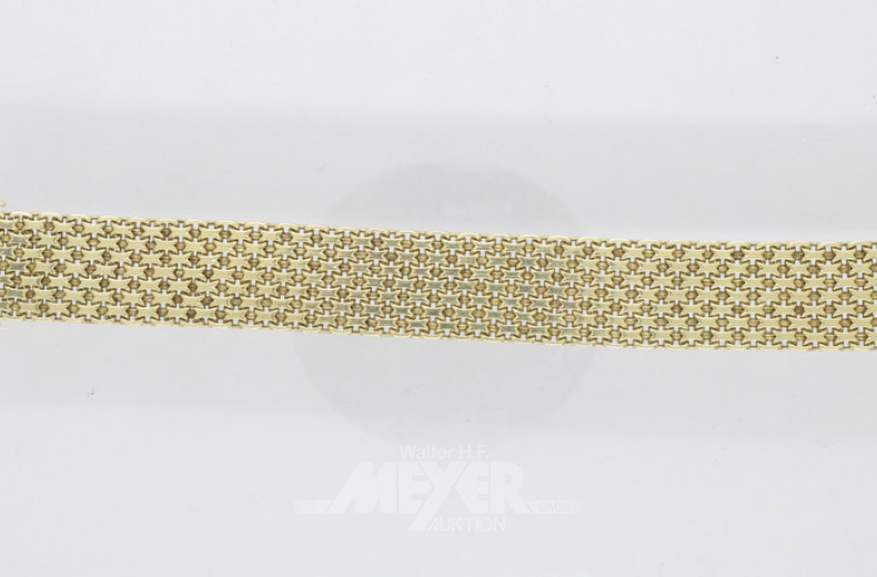 Armband, 585er GG, Breite ca. 2 cm,