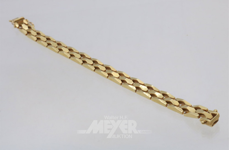 Gliederarmband, 585er GG, ca. 20 g.