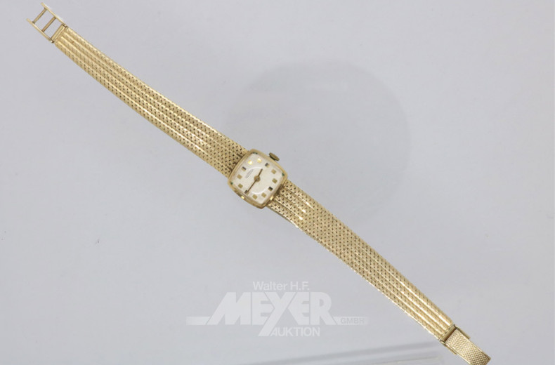 Damenarmbanduhr, 585er GG, ca. 23 g.