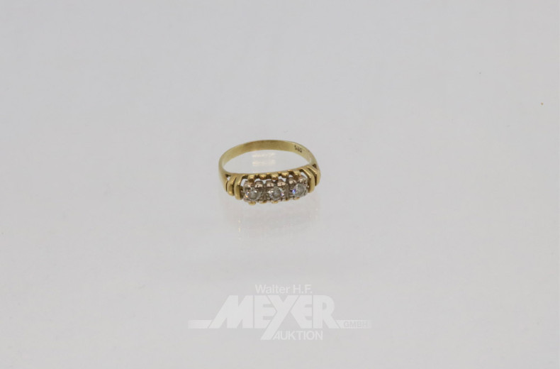 Damenring, 585er GG, ca. 3 g., besetzt