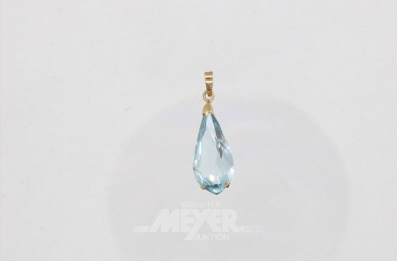 Damenring, 333er GG mit gelben Farbstein