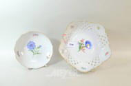 2 Porz.- Schalen Meissen, Blumendekor: