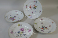 4 alte Porz.-Speiseteller, MEISSEN