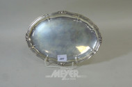 ovales Gläsertablett, Silber