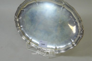 ovales Gläsertablett, Silber