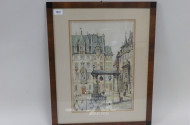 Lithografie ''Marktplatz''