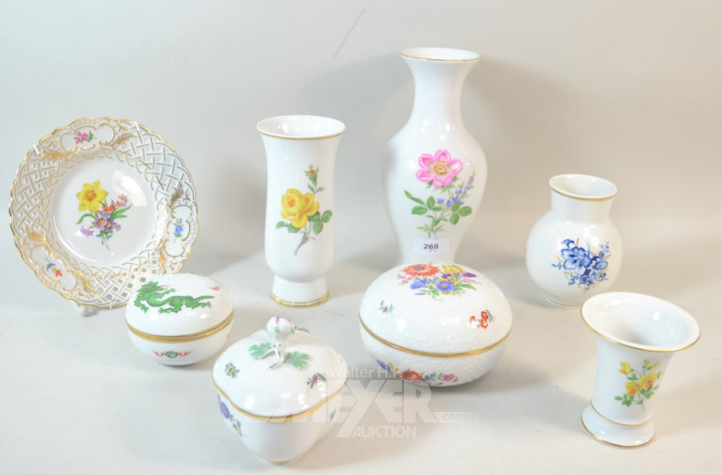 Posten versch. Meißen, 8 Teile: