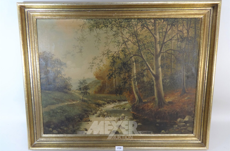 Gemälde ''Bachlauf am Waldrand''
