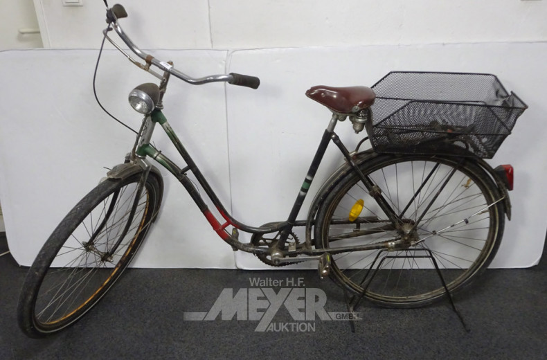 Damenrad NSU, grün/schwarz, mit Korb