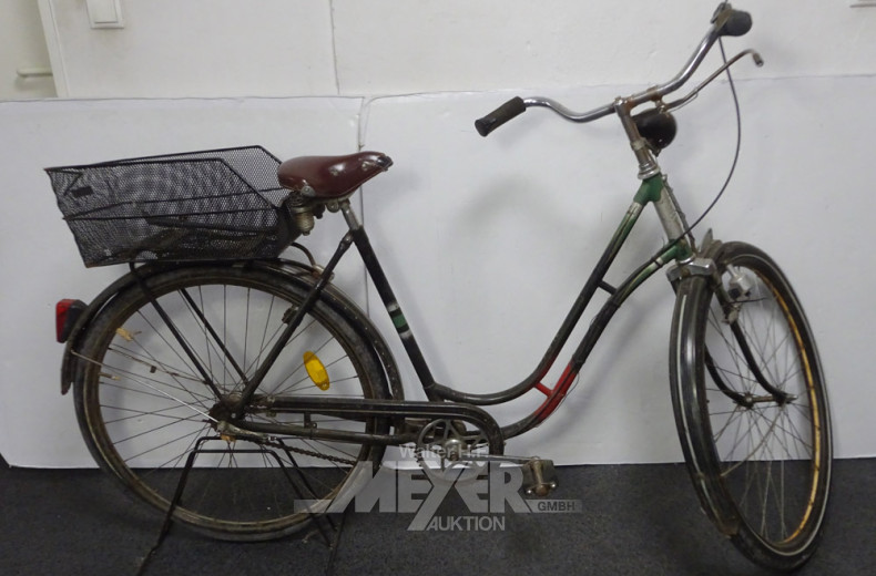 Damenrad NSU, grün/schwarz, mit Korb