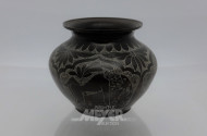 oriental. Vase, Metall, mit erotischen