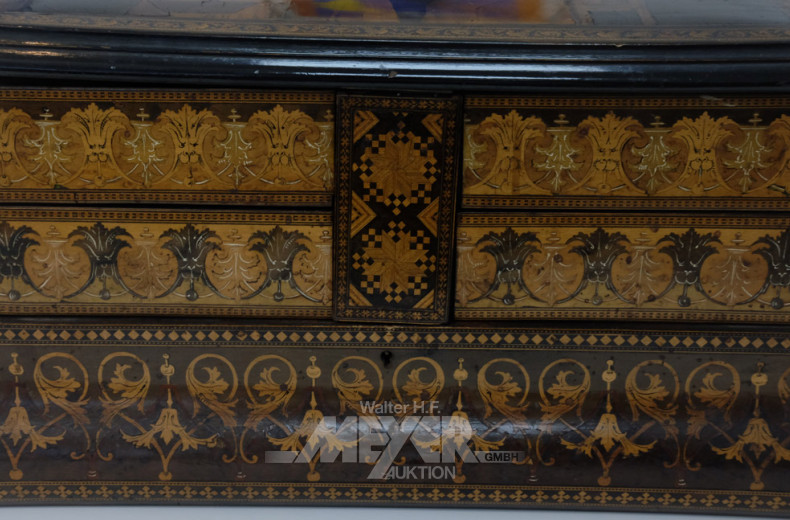 gr. Holz-Schmuckschatulle, 19 Jh.,