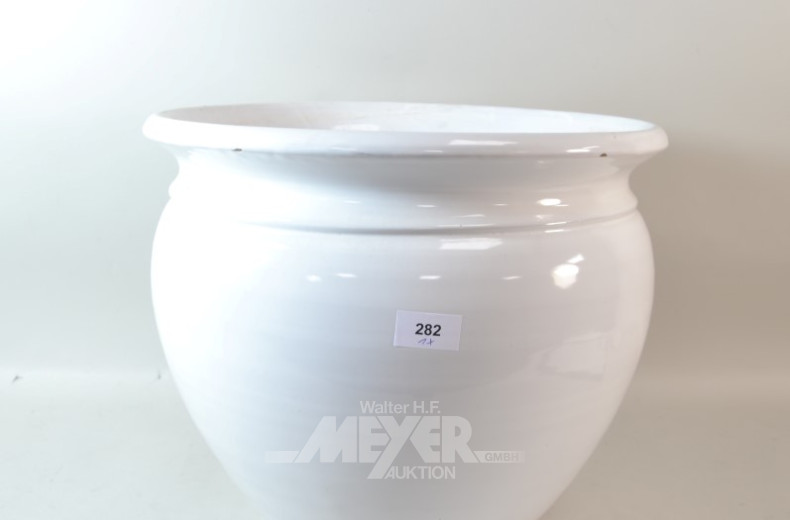 Pflanzschale, Steingut weiß