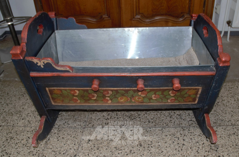 Kinder-Puppenwiege, 19 Jh.,