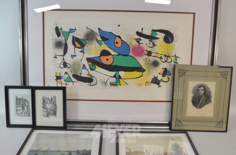 9 versch. Bilder und Fotos, gerahmt