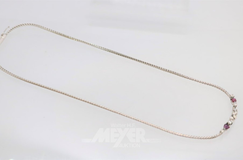 kl. Collier, 585er WG, ca. 10 g.