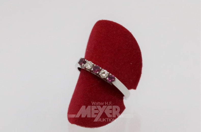 Damenring, 750er WG, Schiene eckig