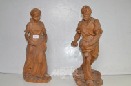 2 Holzschnitz- Figuren ''Bauer/Bäuerin''
