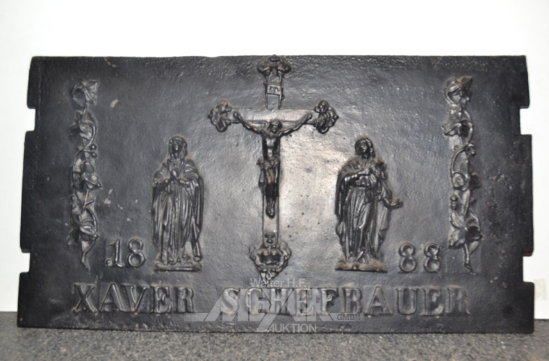 2 Ofenplatten, religiöse Motive,