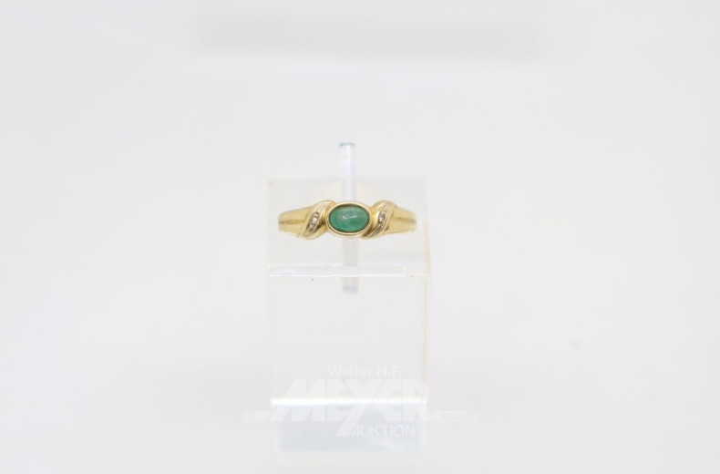 Damenring, 585er GG, besetzt mit