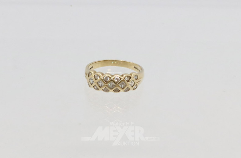 Damenring, 585er GG, besetzt mit