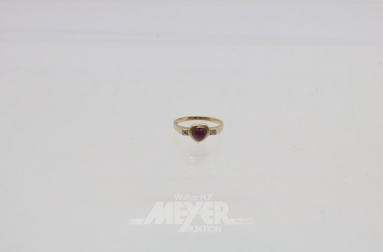 Damenring, 375er GG, herzförmig,