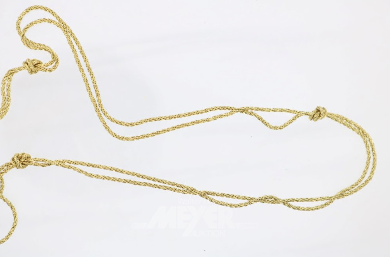 zarte Kette, doppelreihig mit Knoten,