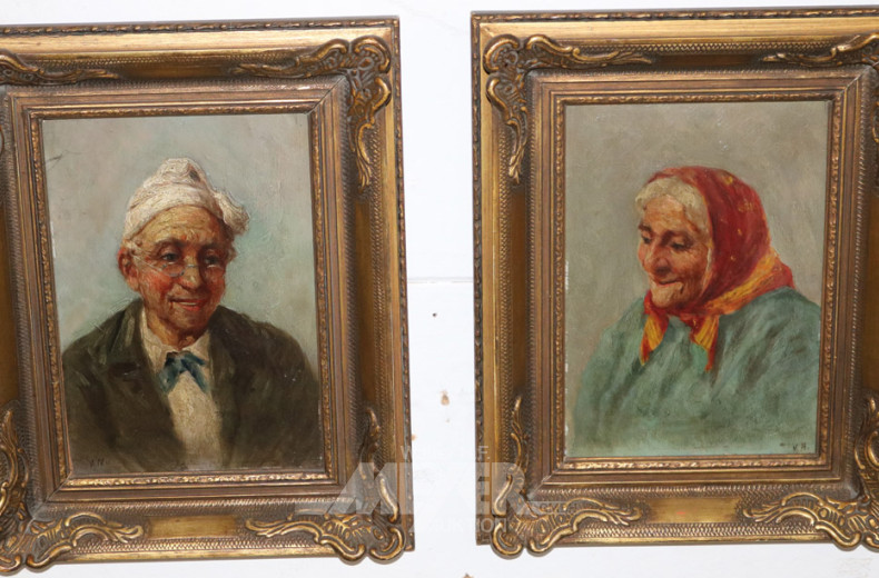 Paar Gemälde/Gegenstücke