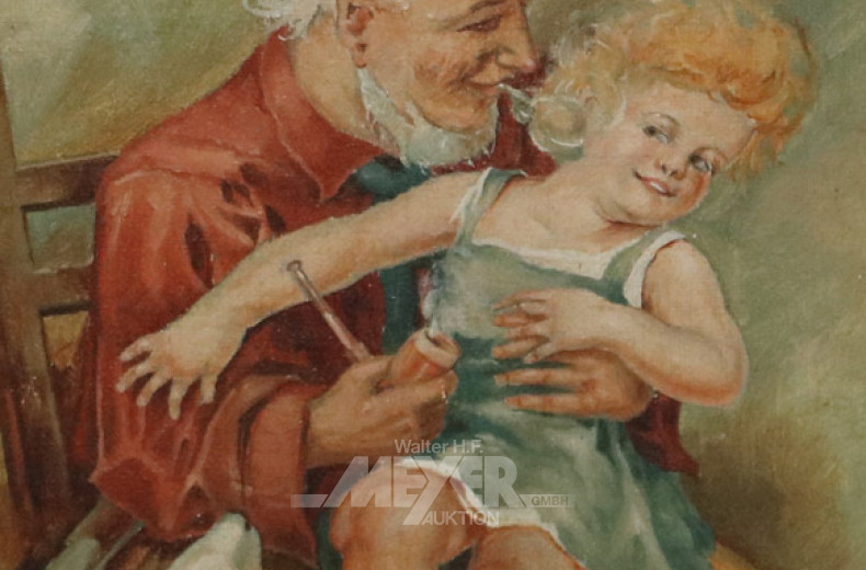 Gemälde ''Großvater mit Enkelin