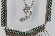 Trachten-Collier, Silber mit Türkisen