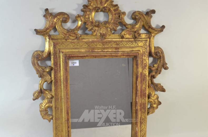 3 div. Spiegel, goldfarbige Holzrahmen