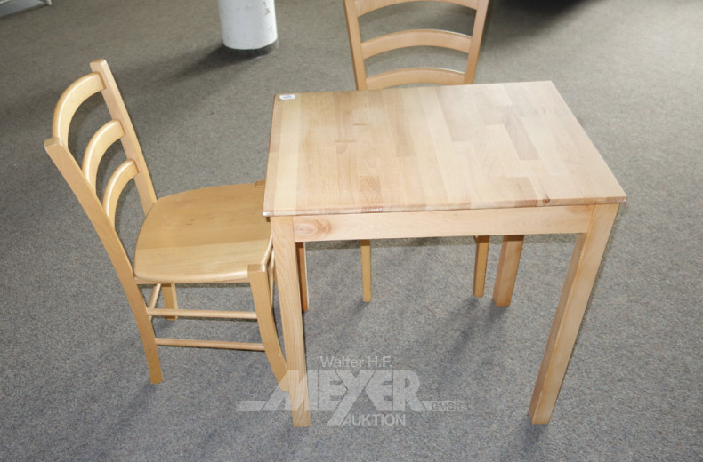 kl. Küchentisch mit 2 Stühlen, Buche