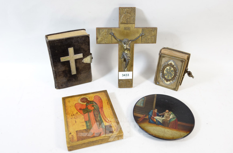 Konvolut: Ikone, bemalter kl.