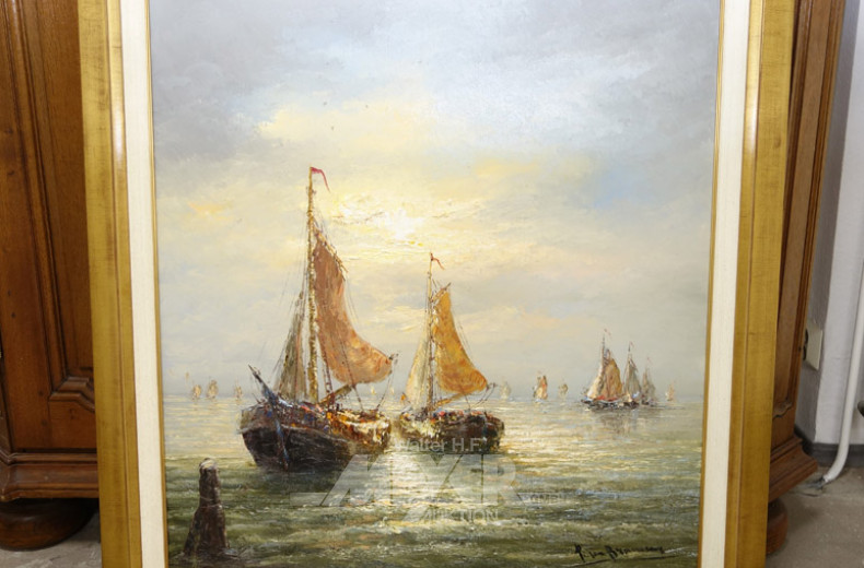 Gemälde ''Heimkehrende Fischer''