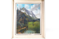 Gemälde ''Berglandschaft mit See''