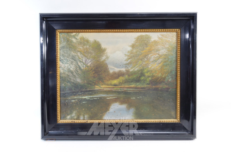 Gemälde ''Seelandschaft im Wald''