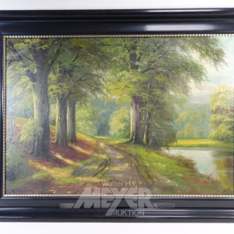 Gemälde ''Waldlandschaft mit Flußlauf''