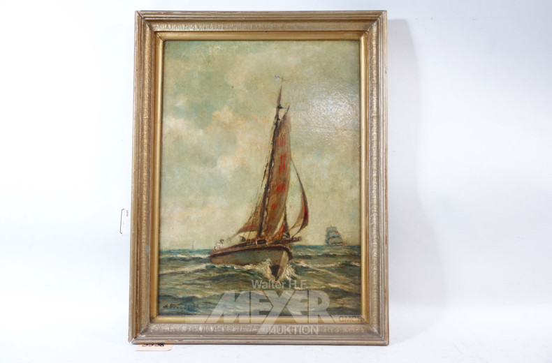 2 Gemälde ''Fischerboote auf hoher See''