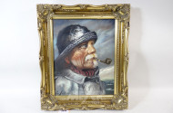 Gemälde ''Pfeife rauchender Fischer''