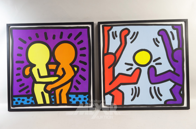 2 Drucke nach Keith Haring