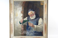 Gemälde ''Mönch bei der Weinprobe''