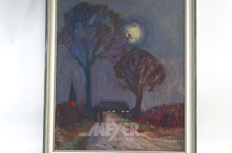 Gemälde / Collage  ''Bauernhof bei Nacht''