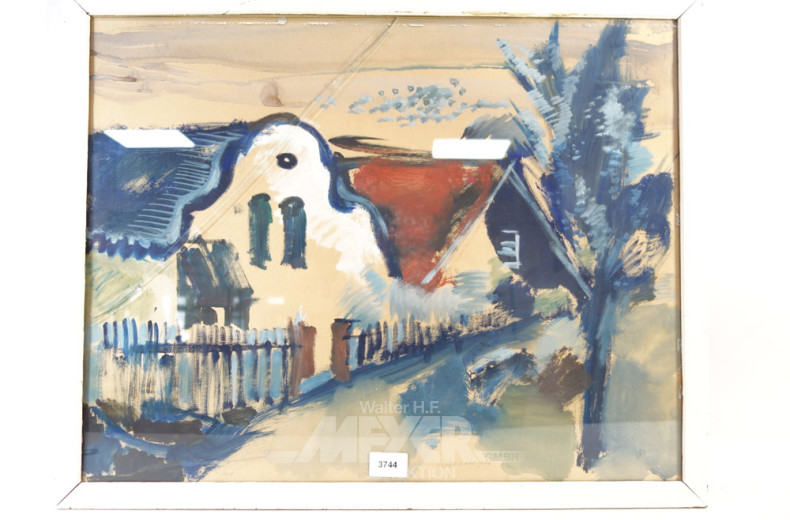 Aquarell ''Dorfansicht''