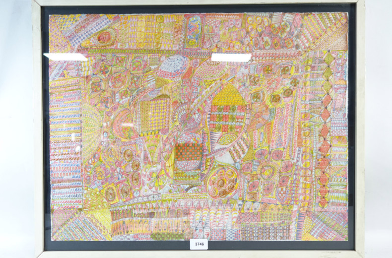 Aquarell ''Kreise und Dreiecke''