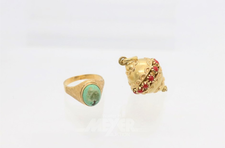 Damenring, 585er GG und 1 Ketten-