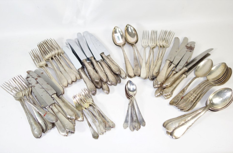 Posten versch. Besteckteile, Silber,