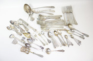 Posten versch. Besteckteile, Silber: