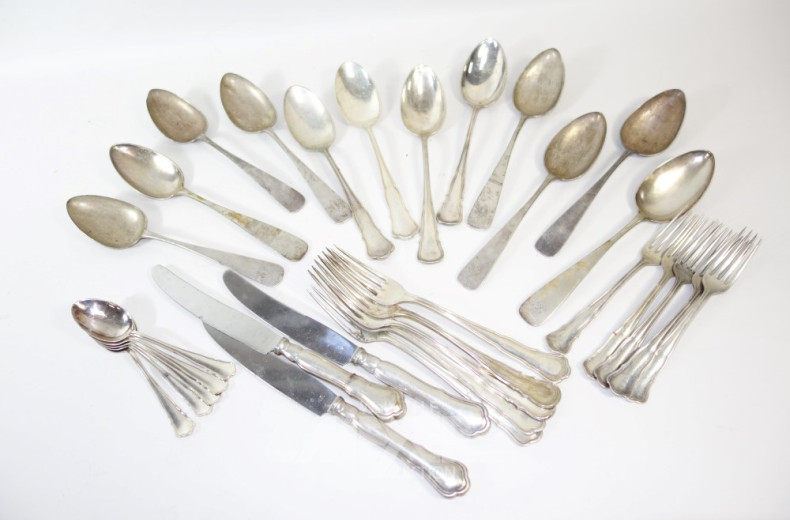 Posten versch. Besteckteile, Silber,
